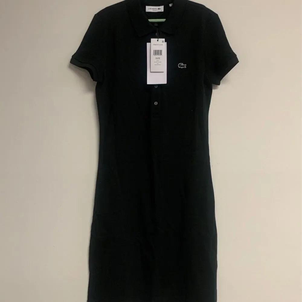 Lacoste Women's 32/0 Classic Short Sleeve Stretch Mini Pique Polo Dress,… - Picture 2 of 7